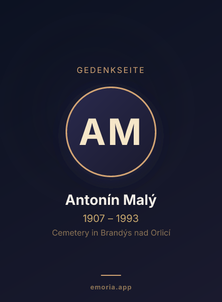 Gedenkportrait von Antonín Malý