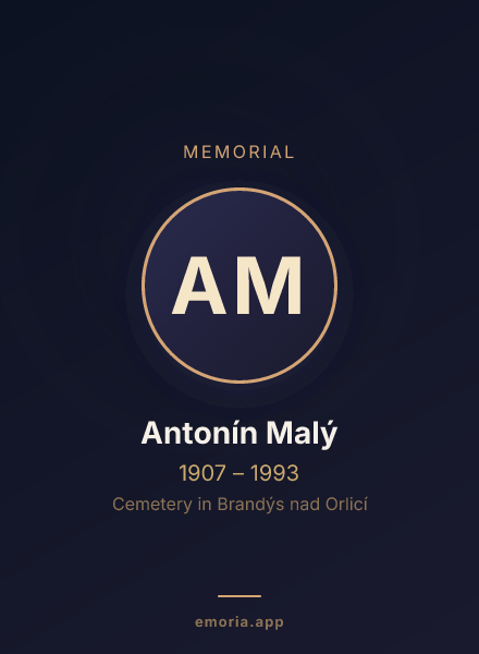 Memorial portrait of Antonín Malý