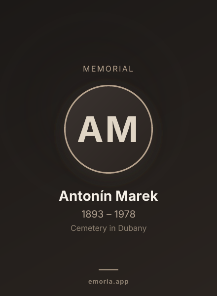 Memorial portrait of Antonín Marek