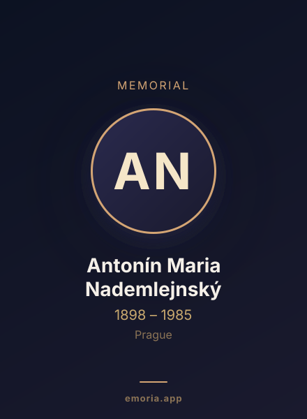 Memorial portrait of Antonín Maria Nademlejnský