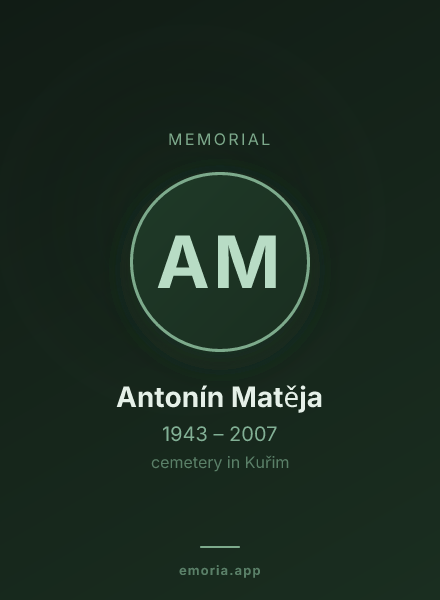 Memorial portrait of Antonín Matěja