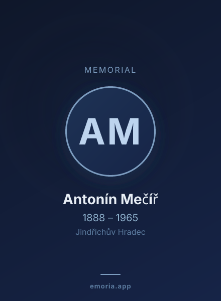 Memorial portrait of Antonín Mečíř