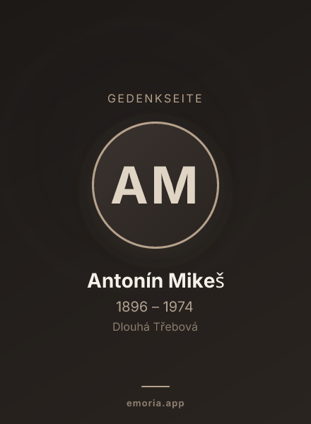 Gedenkportrait von Antonín Mikeš