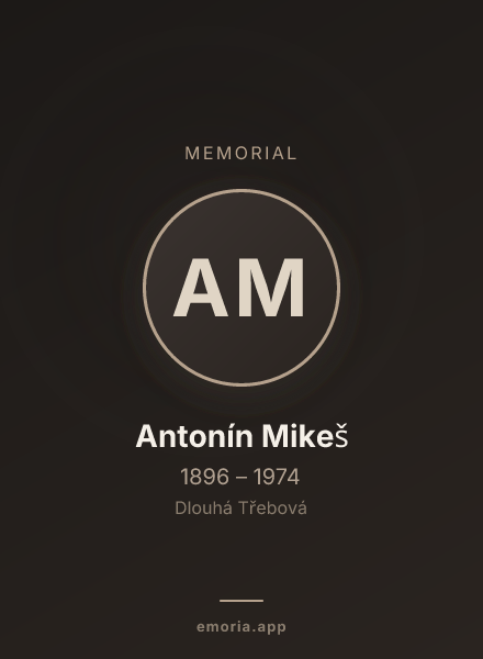 Memorial portrait of Antonín Mikeš