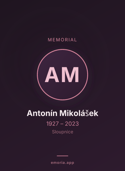 Memorial portrait of Antonín Mikolášek