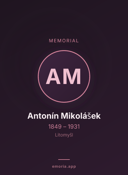 Memorial portrait of Antonín Mikolášek