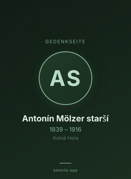 Gedenkportrait von Antonín Mölzer starší