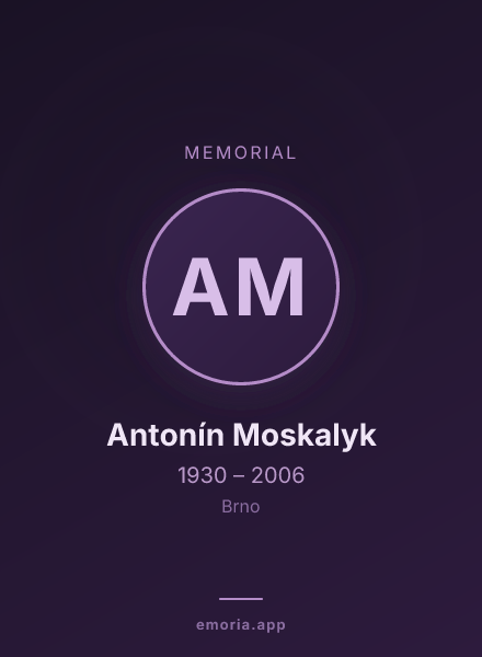 Memorial portrait of Antonín Moskalyk