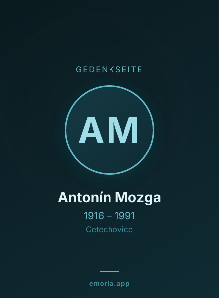 Gedenkportrait von Antonín Mozga