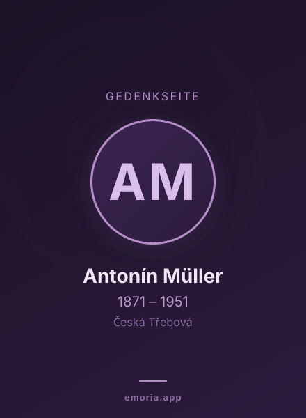 Gedenkportrait von Antonín Müller