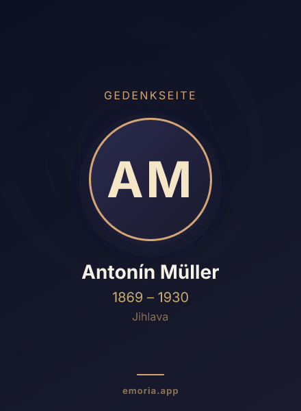 Gedenkportrait von Antonín Müller