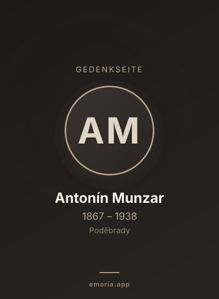 Gedenkportrait von Antonín Munzar