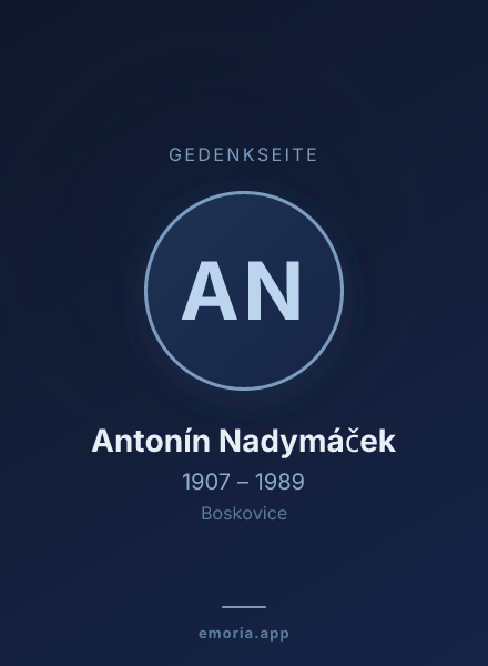 Gedenkportrait von Antonín Nadymáček