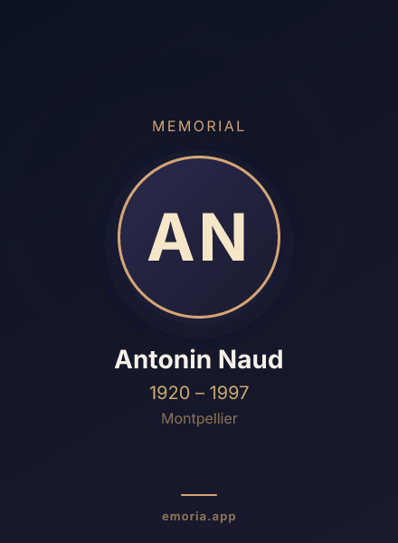 Memorial portrait of Antonin Naud