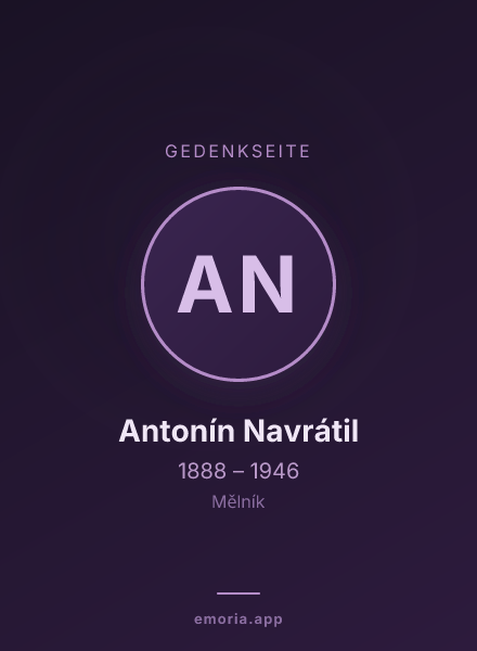 Gedenkportrait von Antonín Navrátil