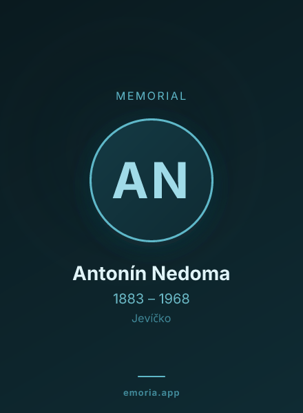 Memorial portrait of Antonín Nedoma
