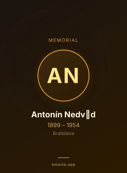 Memorial portrait of Antonín Nedvěd