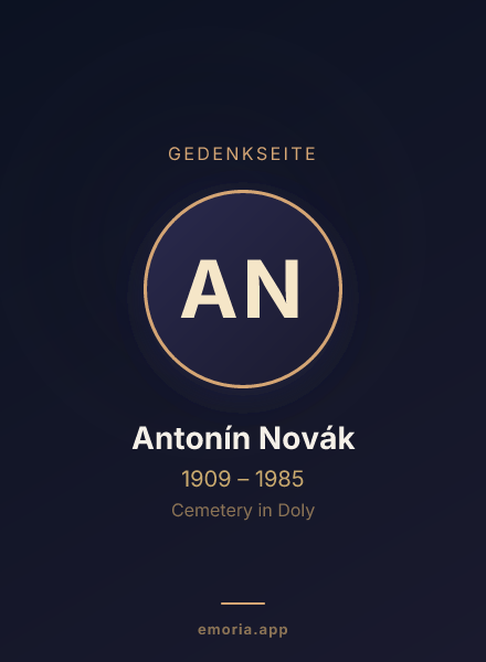 Gedenkportrait von Antonín Novák