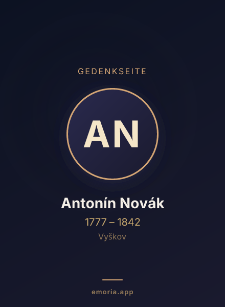 Gedenkportrait von Antonín Novák