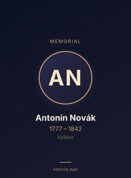 Memorial portrait of Antonín Novák