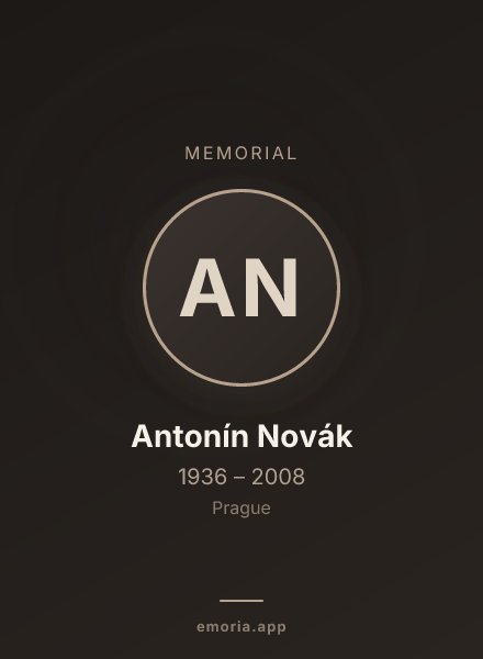 Memorial portrait of Antonín Novák