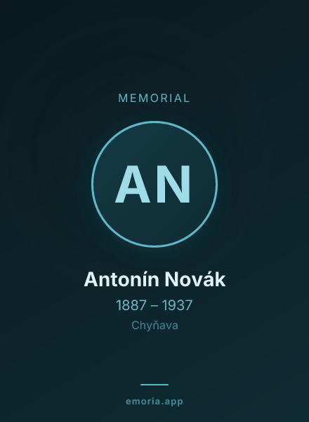 Memorial portrait of Antonín Novák