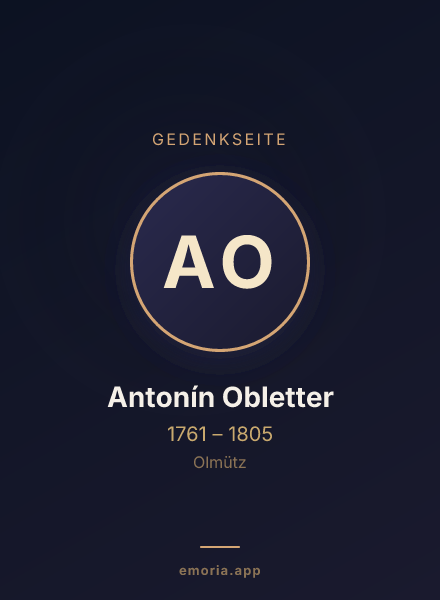 Gedenkportrait von Antonín Obletter
