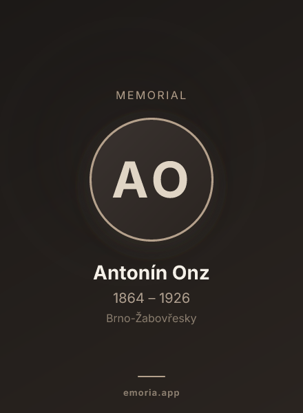 Memorial portrait of Antonín Onz