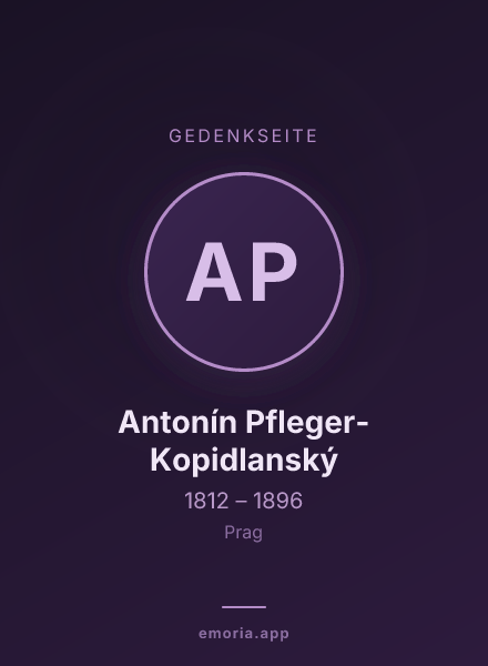 Gedenkportrait von Antonín Pfleger-Kopidlanský