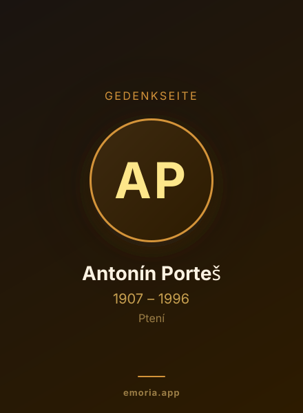 Gedenkportrait von Antonín Porteš