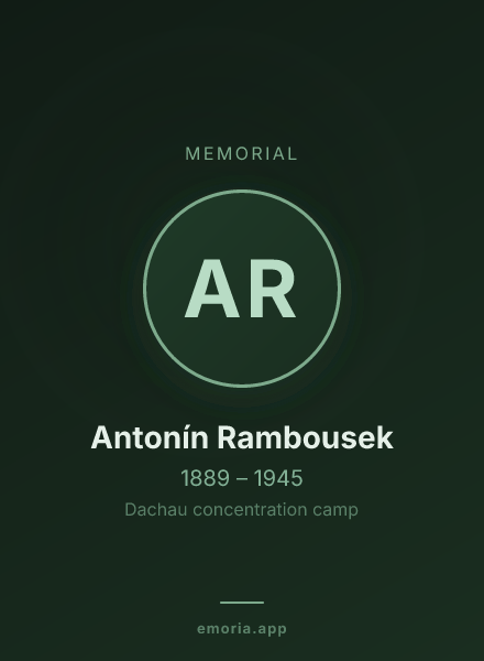Memorial portrait of Antonín Rambousek