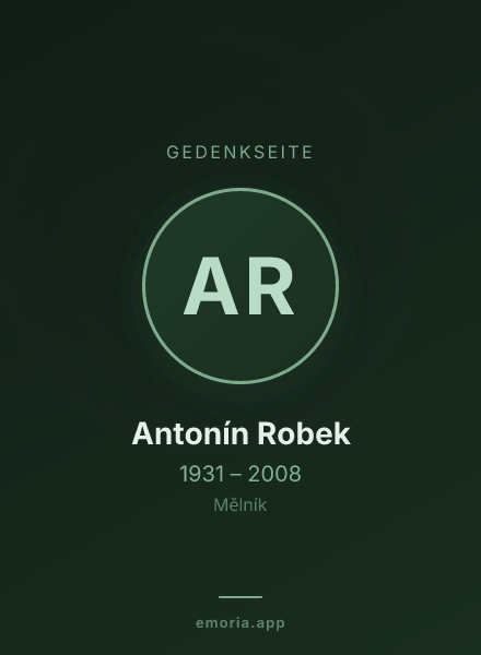 Gedenkportrait von Antonín Robek