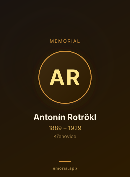 Memorial portrait of Antonín Rotrökl