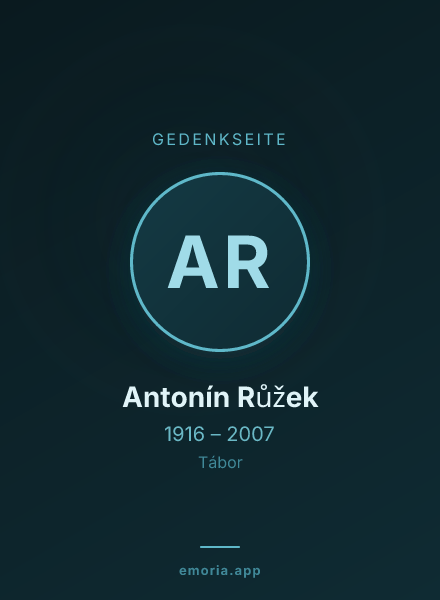 Gedenkportrait von Antonín Růžek