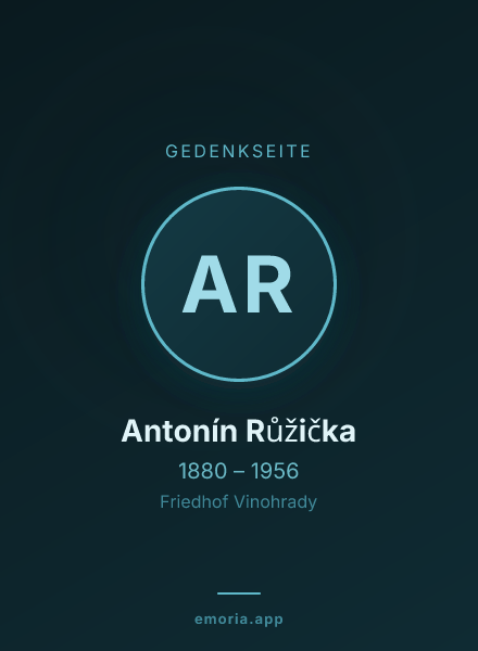 Gedenkportrait von Antonín Růžička