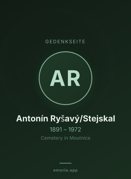 Gedenkportrait von Antonín Ryšavý/Stejskal