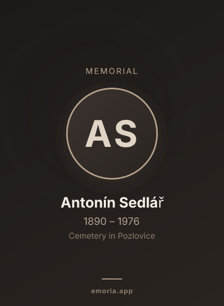 Memorial portrait of Antonín Sedlář