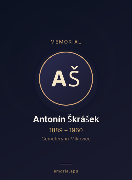 Memorial portrait of Antonín Škrášek