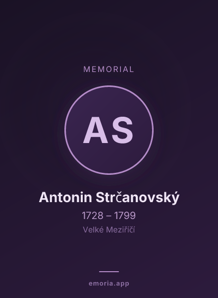 Memorial portrait of Antonin Strčanovský
