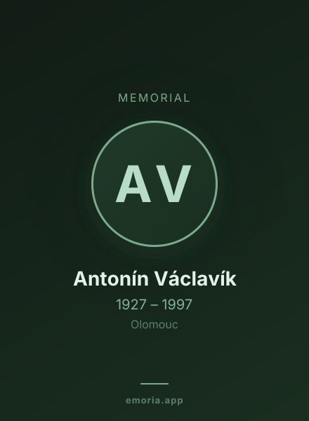 Memorial portrait of Antonín Václavík