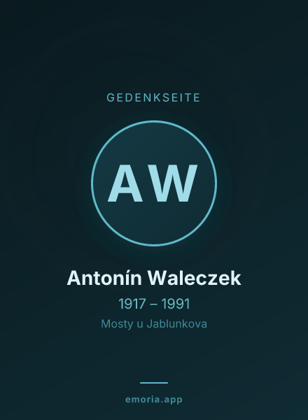 Gedenkportrait von Antonín Waleczek