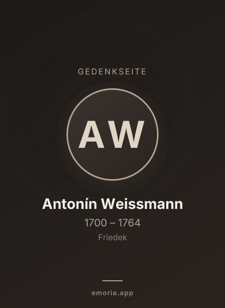 Gedenkportrait von Antonín Weissmann
