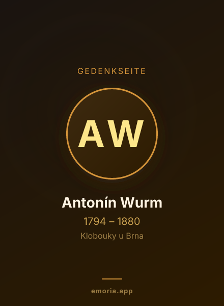 Gedenkportrait von Antonín Wurm