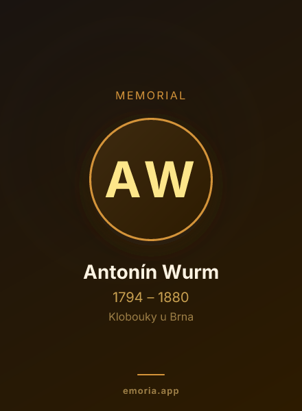 Memorial portrait of Antonín Wurm