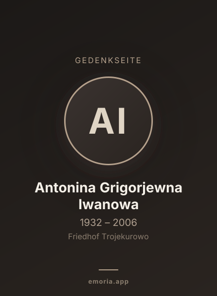Gedenkportrait von Antonina Grigorjewna Iwanowa
