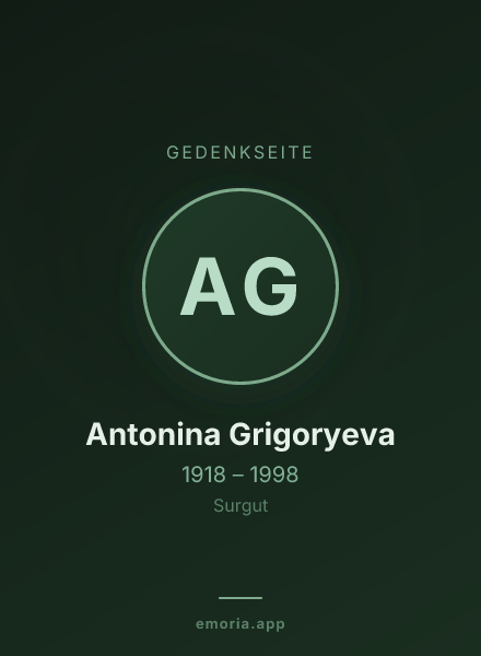 Gedenkportrait von Antonina Grigoryeva