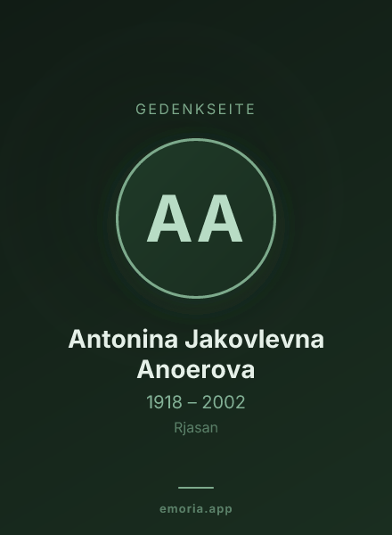 Gedenkportrait von Antonina Jakovlevna Anoerova