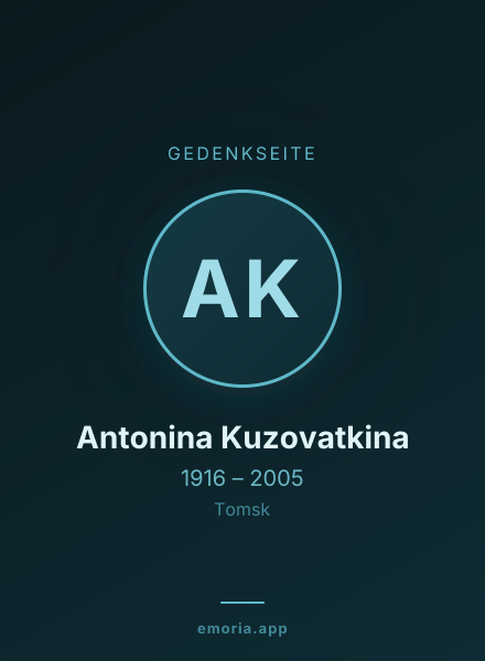 Gedenkportrait von Antonina Kuzovatkina
