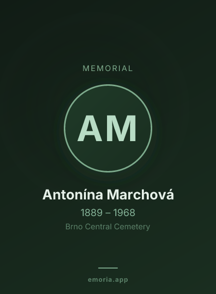 Memorial portrait of Antonína Marchová