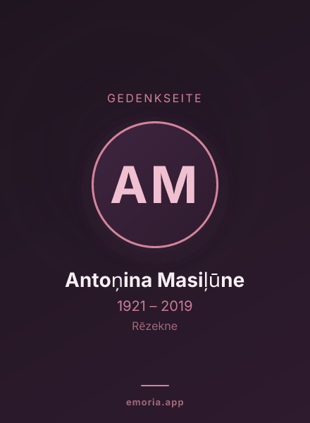 Gedenkportrait von Antoņina Masiļūne